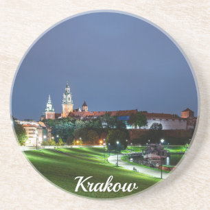 Schloss Wawel in der Nacht in Krakau, Polen Getränkeuntersetzer