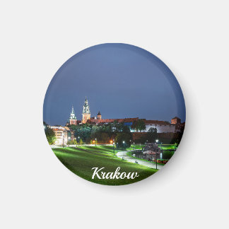 Schloss Wawel in der Nacht in Krakau, Polen Magnet