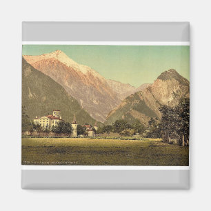 Schloss Werra, Wallis, Schweiz Vintage-Foto Magnet