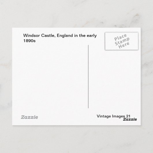 Schloss Windsor, 1891 Postkarte (Rückseite)