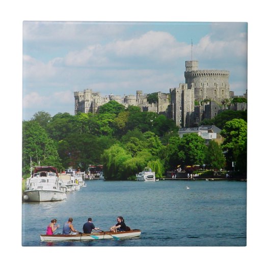 Schloss Windsor von der Themse Fliese (Vorderseite)