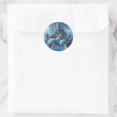 Schloss Winter Hearth Runder Aufkleber (Tasche)