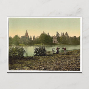 Schloss Worlitz und See, Park von Worlitz, Anhalt, Postkarte