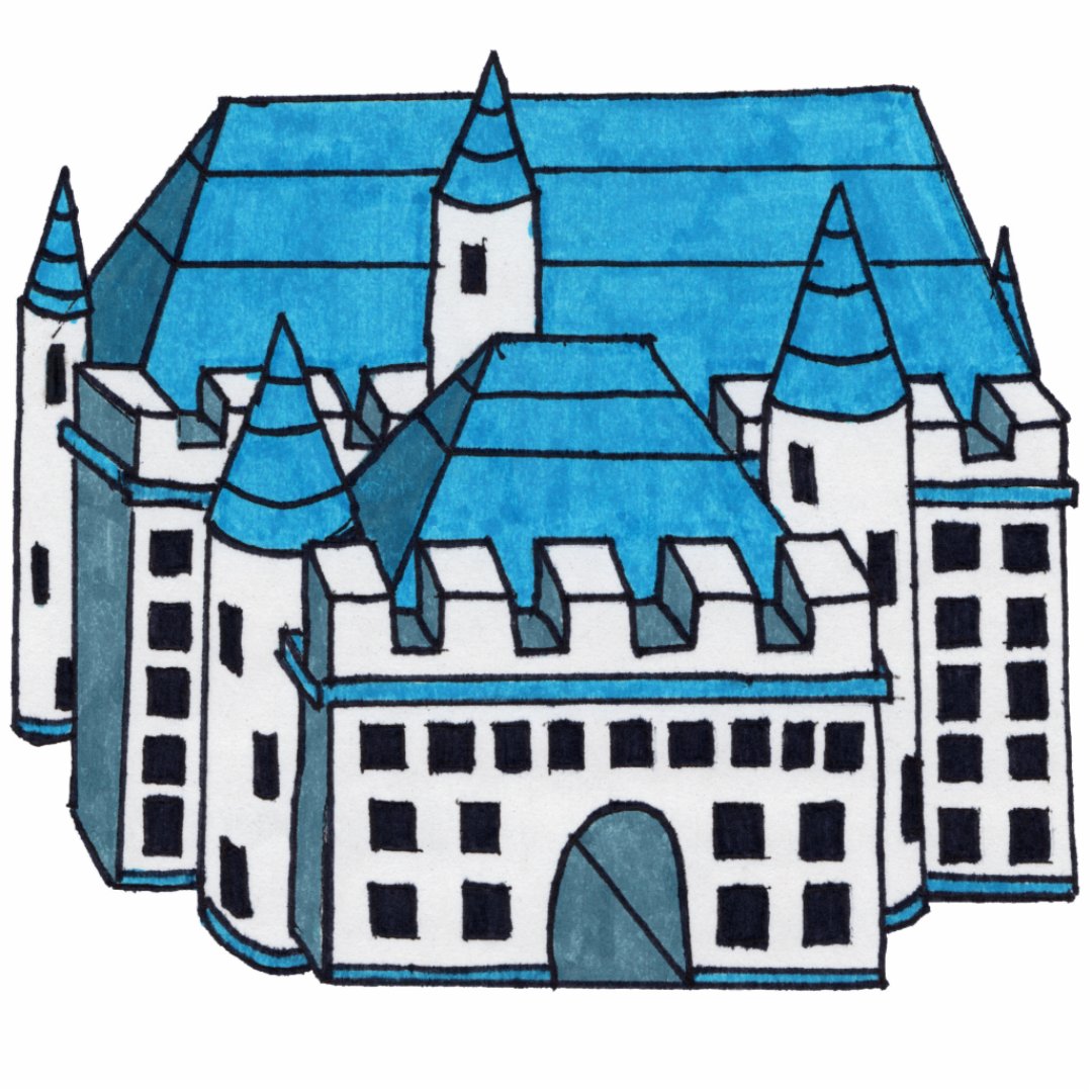 Schloss Zeichnend Illustration Magnet Ausschnitt | Zazzle.de