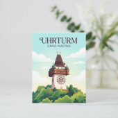 Schlossberg Uhrturm Österreich Postkarte (Stehend Vorderseite)