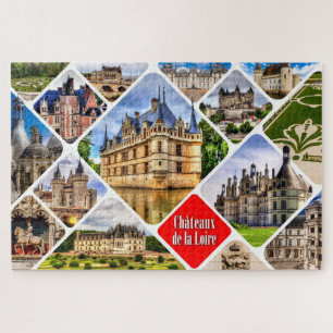 Schlösser des Loireals. Collage. Puzzle