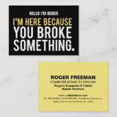 Schlosser-Spaß bin ich hier weil Visitenkarte (Vorne/Hinten)