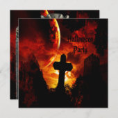 Schlösser u. Vampire-Schädel-(auf Rückseite) Einladung (Vorne/Hinten)