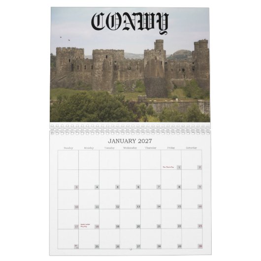 Schlösser von Wales Kalender (Jan 2027)