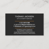 Schlosserdienste Visitenkarte (Rückseite)