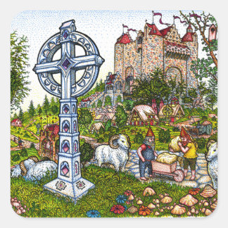 Schlosskleber Quadratischer Aufkleber