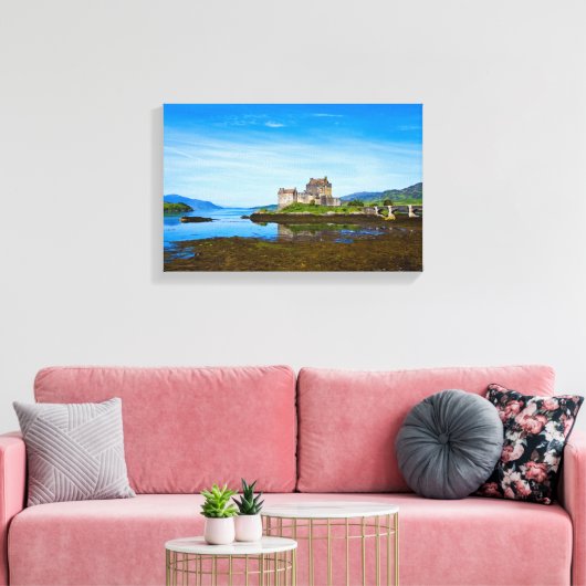 Schlosspark Eilean Donan, Schottlands Canvas-Druck Leinwanddruck (Insitu (Wohnzimmer))