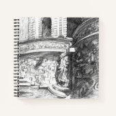 Schlosspencilart Monochrome Schwarz & Weiß Notizblock (Vorderseite)