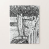 Schlosspencilart Monochrome Schwarz & Weiß Puzzle (Vertikal)
