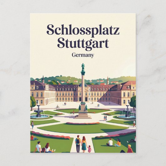 Schlossplatz Stuttgart Deutschland Postkarte (Vorderseite)