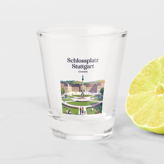 Schlossplatz Stuttgart Deutschland Schnapsglas (Vorderseite)