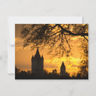 SCHLOSSTURM & KLEINER SCHLOSSTURM IN ABENDSTIMMUNG POSTKARTE