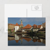 Schlossturm, Moldau, Cesky Krumlov, Postkarte (Vorne/Hinten)