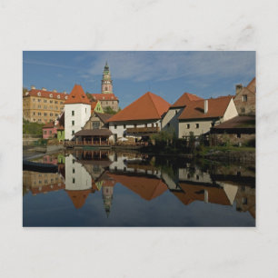 Schlossturm, Moldau, Cesky Krumlov, Postkarte