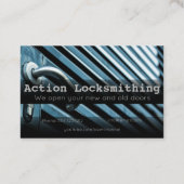 Schlossverriegelung und sichere Visitenkarte (Rückseite)