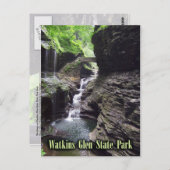 Schlucht im Watkins Glen Staat Park, New York. Postkarte (Vorne/Hinten)