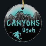 Schlucht-Utah-Skifahrer Keramik Ornament<br><div class="desc">Schlucht-Utah-Skifahrer</div>