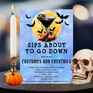 Schluck geht gleich runter Martini Halloween Part Einladung