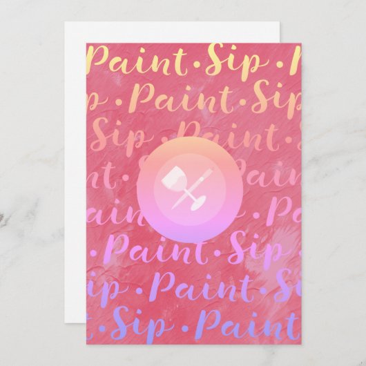 Schlückchen u. Farbe Einladung (Vorne/Hinten)