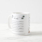 Schlückchen und Plan-Kaffeetasse-beschäftigte Kaffeetasse (Vorderseite Links)