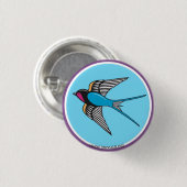 Schlucken am blauen Himmel Button (Vorne & Hinten)