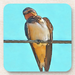 Schlucken auf einer Drahtseilbahn, Schwarze Kontur Getränkeuntersetzer