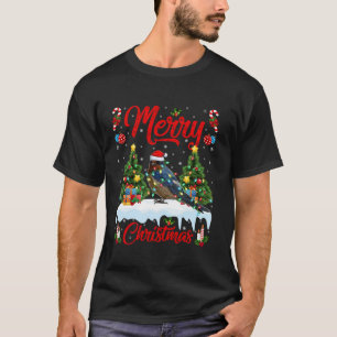 Schlucken Bird Frohe Weihnachtsbaum Lichter Santa T-Shirt