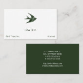 Schlucken (Letterpress-Stil) Visitenkarte (Vorne/Hinten)