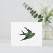 Schlucken (Letterpress Style) Postkarte (Stehend Vorderseite)