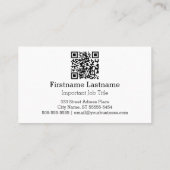 Schlucken (Letterpress Style) Visitenkarte (Rückseite)