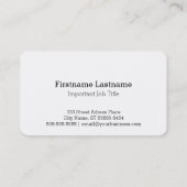 Schlucken (Letterpress Style) Visitenkarte (Rückseite)