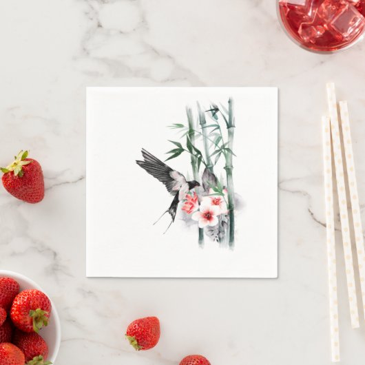 Schlucken mit Bamboo und Blume Classic Serviette (Beispiel)