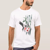 Schlucken mit Bamboo und Blume Classic T-Shirt (Vorderseite)