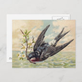 Schlucken mit Blume Postkarte (Vorne/Hinten)