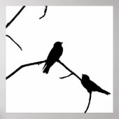 Schlucken oder Schwimmen Silhouette Love Bird Watc Poster (Vorne)
