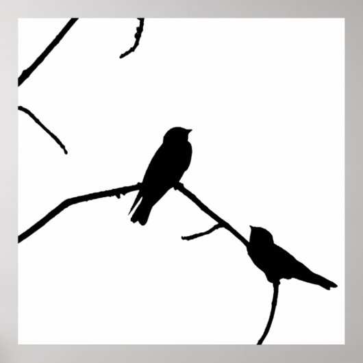 Schlucken oder Schwimmen Silhouette Love Bird Watc Poster (Vorne)