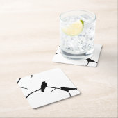 Schlucken oder Schwimmen Silhouette Love Bird Watc Rechteckiger Pappuntersetzer (Vor Ort)