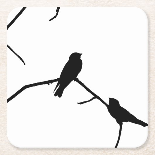 Schlucken oder Schwimmen Silhouette Love Bird Watc Rechteckiger Pappuntersetzer (Vorderseite)