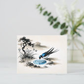 Schlucken Sie das Trinkwasser in einem Strom in ch Postkarte (Stehend Vorderseite)