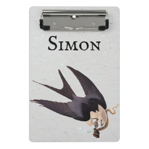 Schlucken Sie den Schwanz Hawk mit Snake Vintag Au Mini Klemmbrett