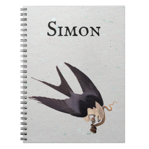 Schlucken Sie den Schwanz Hawk mit Snake Vintag Au Notizblock