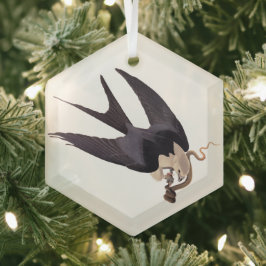 Schlucken Sie den Schwanz Hawk mit Snake Vintag Au Ornament Aus Glas
