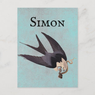 Schlucken Sie den Schwanz Hawk mit Snake Vintag Au Postkarte