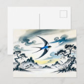 Schlucken Sie durch den Himmel in chinesischer Tin Postkarte (Vorne/Hinten)