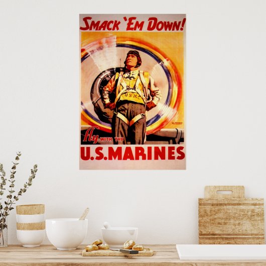 Schlucken Sie 'Em Down!-US Marines! Poster (Küche)